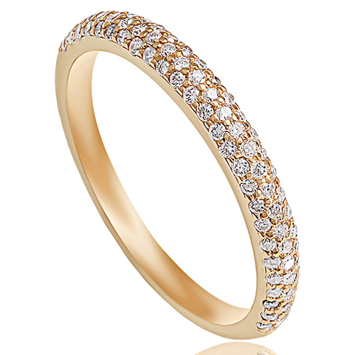 טבעת יהלומים שורה 0.36ct מזהב 14K