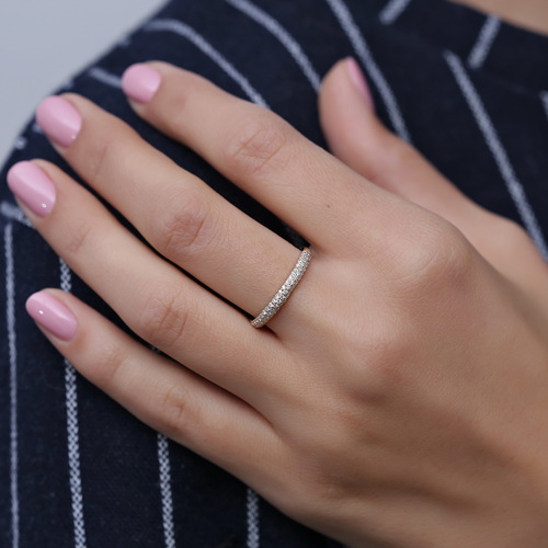 טבעת יהלומים שורה 0.36ct מזהב 14K