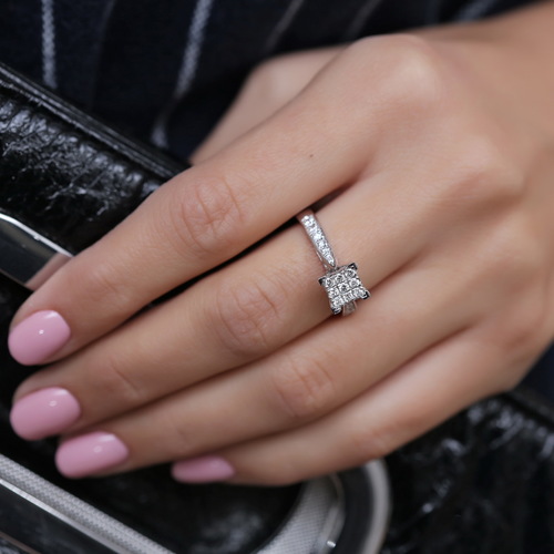 טבעת יהלומים אירוסין 0.52ct מזהב 14K