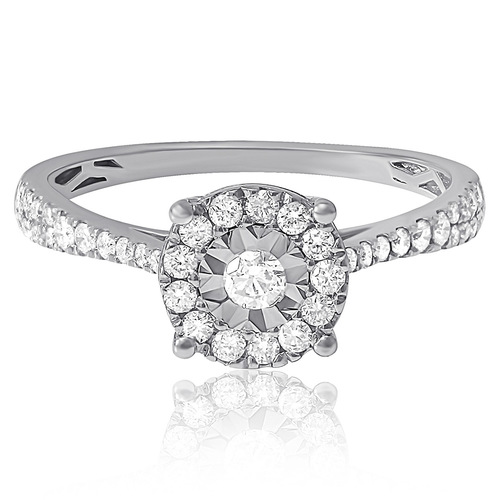 טבעת יהלומים אירוסין 0.39ct מזהב 14K