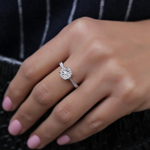 טבעת יהלומים אירוסין 0.39ct מזהב 14K