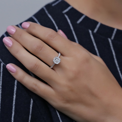 טבעת יהלומים אירוסין 0.39ct מזהב 14K