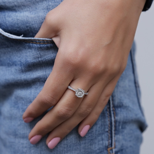 טבעת יהלומים אירוסין 0.39ct מזהב 14K