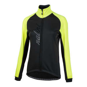 מעיל רכיבה נשים  AHW CRIT LADY JKT שחור-צהוב טרמי נגד רוח דוחה גשם מחמם ומנדף