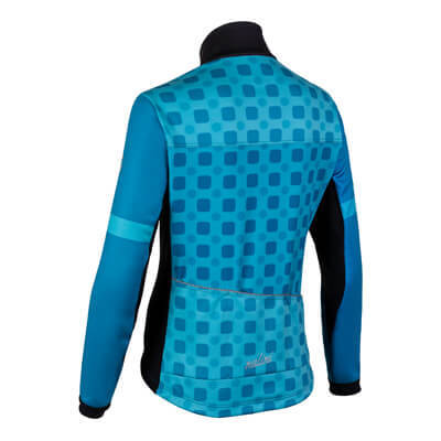 מעיל רכיבה נשים 2.0 AIW WS LADY JKT שחור-טורקיז טרמי נגד רוח דוחה גשם מחמם ומנדף