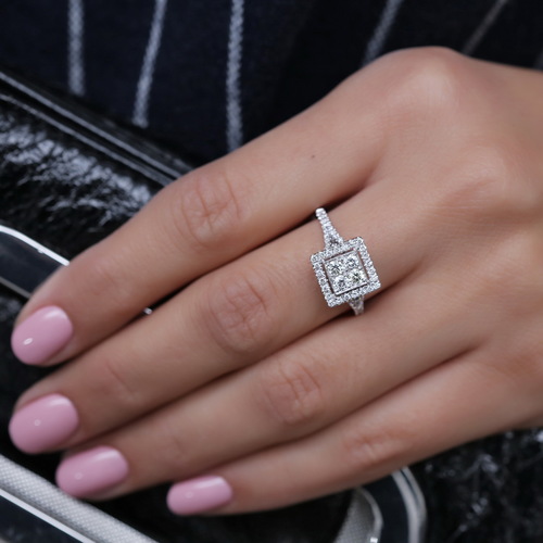 טבעת יהלומים אירוסין 0.75ct מזהב 14K