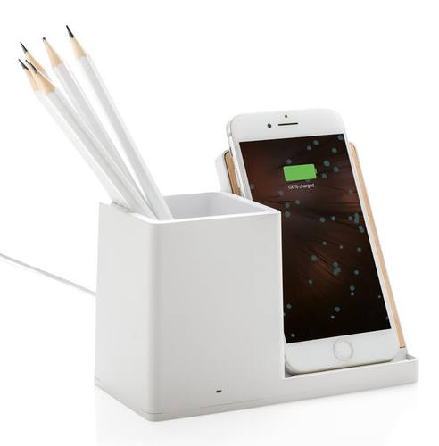 משטח טעינה אלחוטי 10W כולל מעמד כלי כתיבה Pen Holder