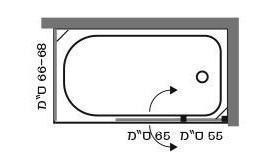 מקלחון אמבטיון בלה דגם A מידה 120 סמ כולל דופן צד