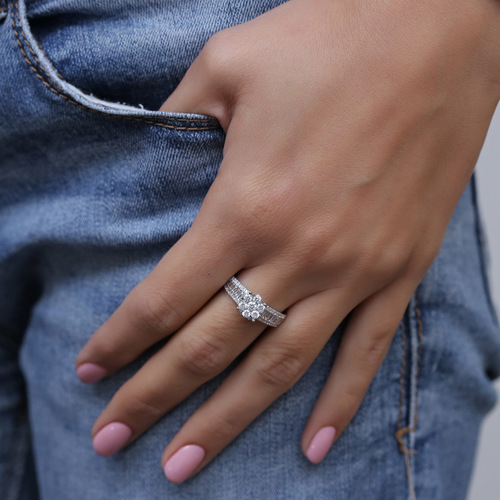 טבעת יהלומים אירוסין 1.02ct מזהב 14K