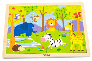 פאזל 24 חלקים מעץ עם מסגרת - ספארי