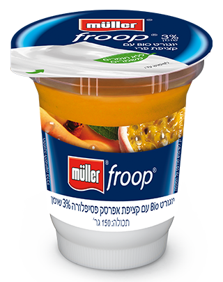 יוגורט froop בטעם אפרסק פסיפלורה 3%- מולר (150גר