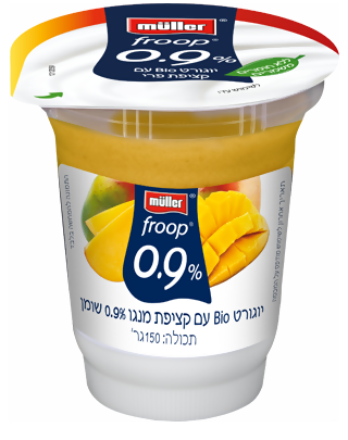 יוגורט froop 0.9% עם קציפת אפרסק- מולר (150 מ"ל)