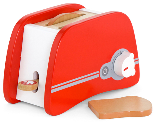 טוסטר משחק אדום לילדים + זוג טוסטים מעץ