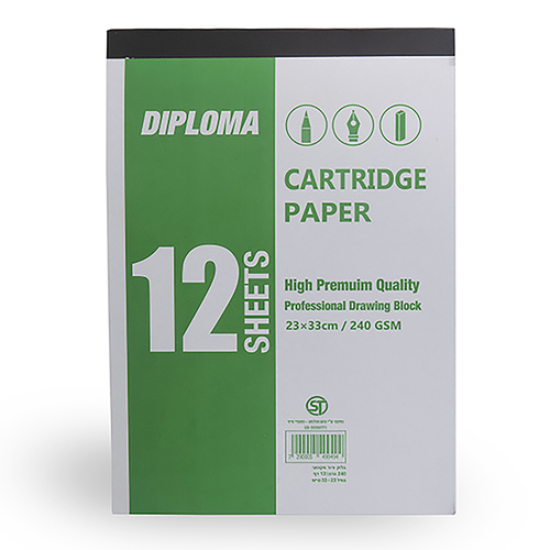 בלוק ציור גודל 1/2 גיליון CARTRIDGE PAPER בלוקים לציור ורישום
