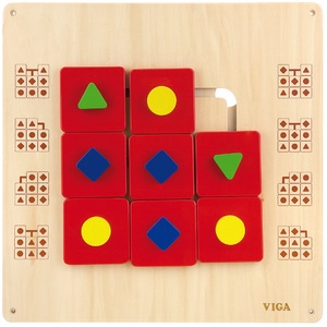 לוח פעילויות לתליה על הקיר מעץ מלא - מבוך צורות