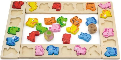 משחק לימוד חיות וצבעים עם 4 פאנלים ו 36 דמויות 