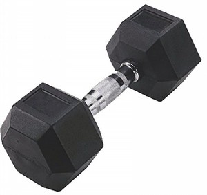 משקולת דמבל משושה גומי שחור 3 ק"ג DUMBELL