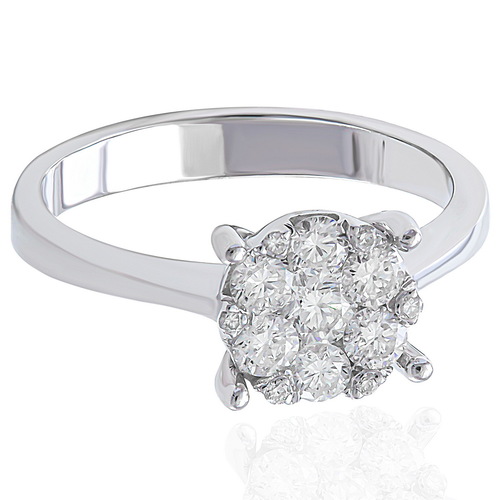 טבעת יהלומים אירוסין 0.71ct מזהב 14K