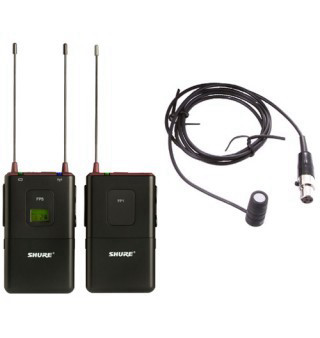 מערכת מקלט + מיקרופון דש SHURE FP15/WL183