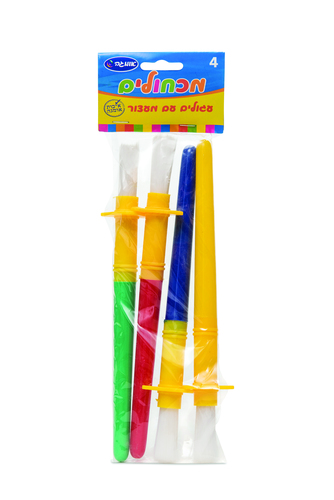4 מכחולים עגולים עם מעצור