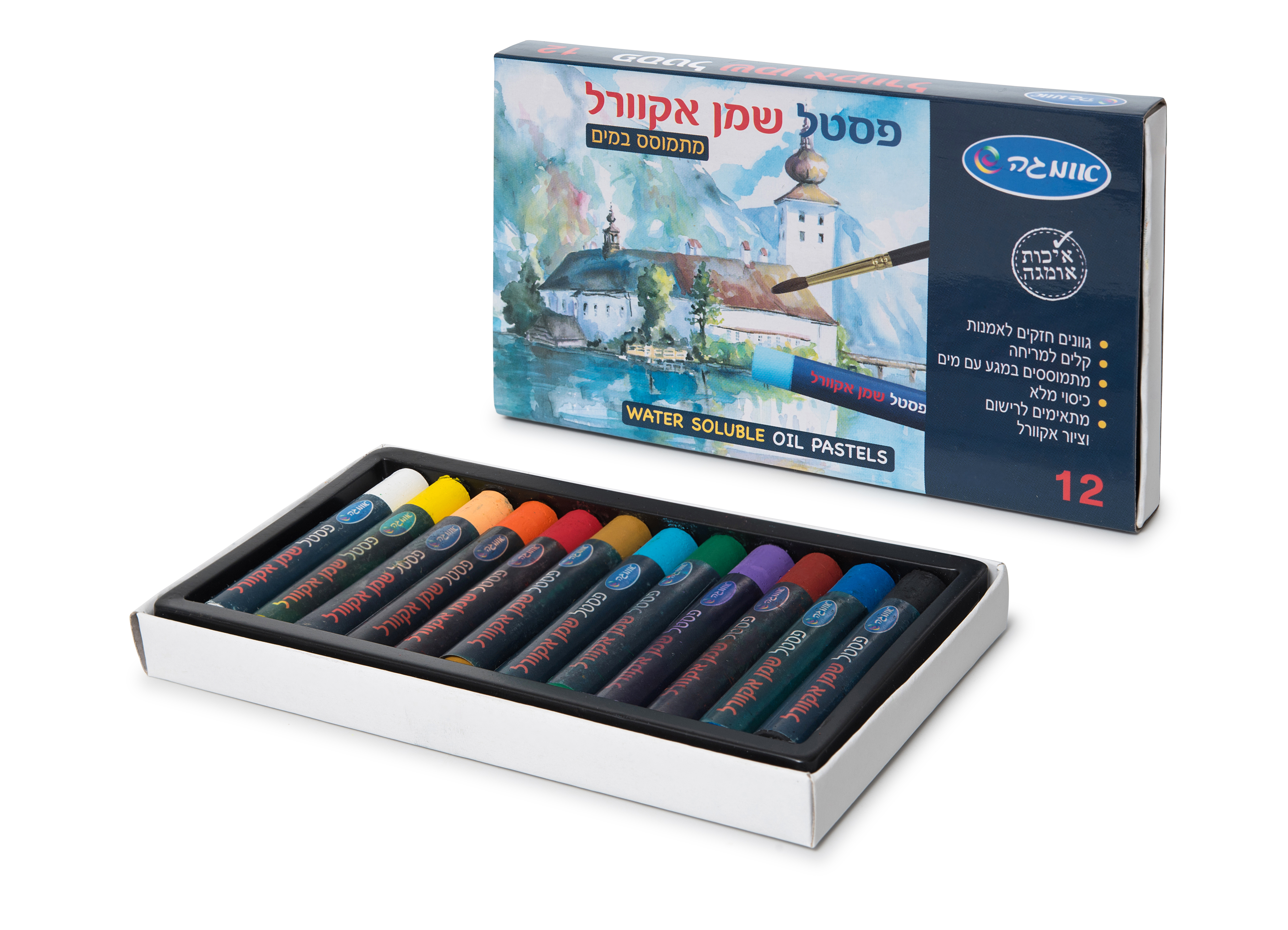 פסטל שמן 12 אקוורל
