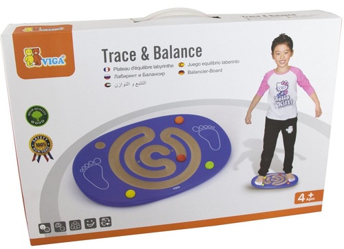 משחק איזון עם מבוך כדורים מעץ