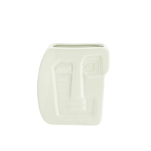 אגרטל Face פרצוף 15x7x16 ס"מ - לבן HY15710-16W Madam Stoltz