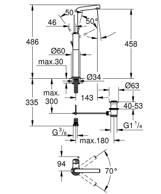 ברז 32130001 אטריו ATRIO כרום GROHE