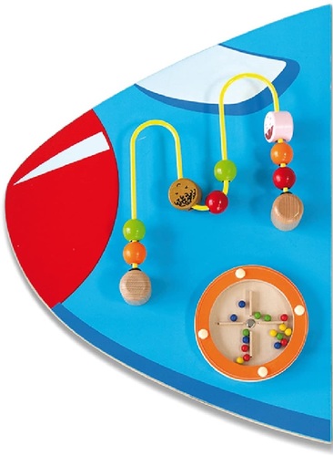 לוח משחק ופעילות ענק מעץ לתלייה 5 חלקים - מטוס 