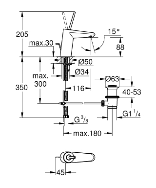 ברז 23425000 יורודיסק ג'וי EURODISC JOY כרום GROHE