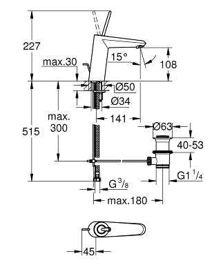 ברז 23427000 יורודיסק ג'וי EURODISC JOY כרום GROHE