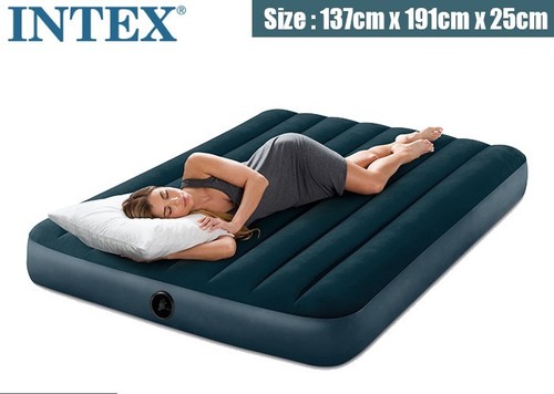 מזרון מתנפח זוגי +משאבה חשמלית לבית ולשטח INTEX 64733 DURA BEAM STANDARD