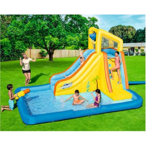 פארק מים מתנפח לילדים לחצר הבית עם מגלשה וקיר טיפוס BESTWAY BEACHFRONT BONANZA 53349