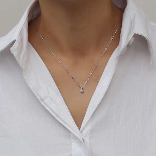 שרשרת ותליון יהלומים מזהב 14K