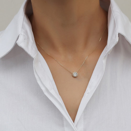 שרשרת ותליון יהלומים מזהב 14K