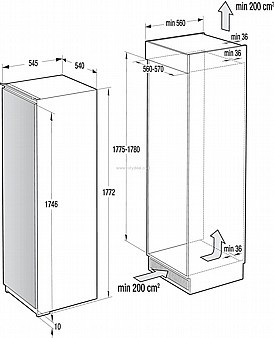  מקרר ‏ללא מקפיא Gorenje RI2181A1 ‏326 ‏ליטר גורניי