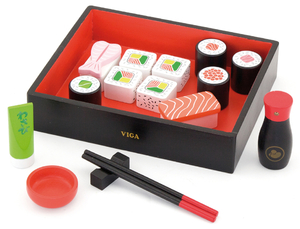 סט ארוחת סושי 18 חלקים בקופסה רב פעמית מעץ מלא