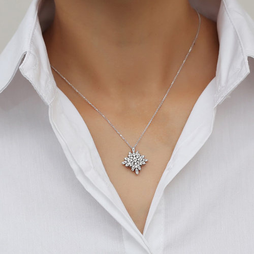 שרשרת ותליון יהלומים 1.0ct מזהב 14K