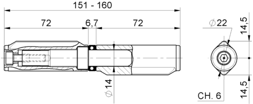 ציר חרוט מתכוונן עם מיסב דגם 258R