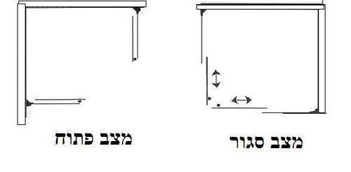 מקלחון פינתי הזזה מרובע מידה 67-70 סמ 