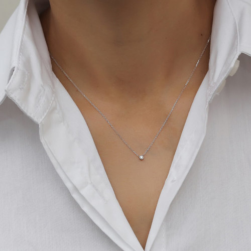 שרשרת ותליון יהלום מזהב 14K