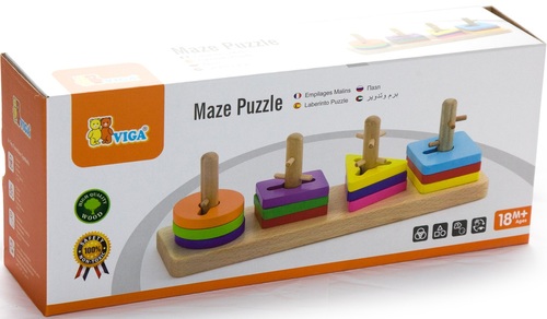 משחק תיאום צורות לפי פינים מעץ מלא