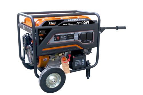 גנרטור AVR 5500W הנעה חשמלית עם גלגלים וידיות Hunter Power דגם חדש