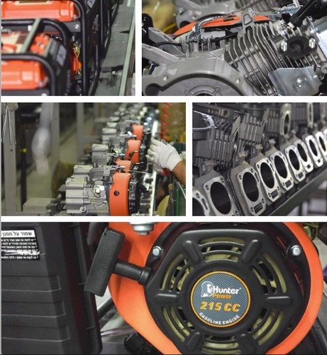 גנרטור AVR 5500W הנעה חשמלית עם גלגלים וידיות Hunter Power דגם חדש