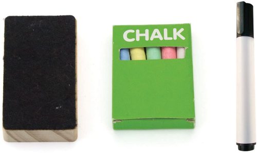 לוח ציור דו צדדי גיר וטוש מחיק עם חשבונייה, לוח ABC, שעון ואביזרי ציור