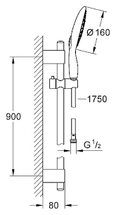 מוט מקלחת GROHE-גרואה Power&Soul מקט 27750000