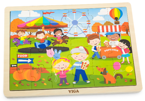 פאזל 24 חלקים מעץ מלא - עונת הסתיו