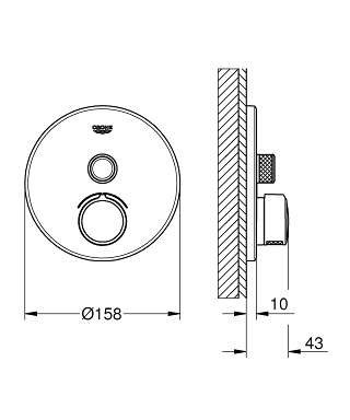 כיסוי חיצוני 3 דרך 29144000 SMART CONTROL MIXERS כרום GROHE