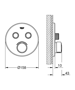 כיסוי חיצוני 4 דרך 29145000 SMARTCONTROL MIXERS כרום GROHE