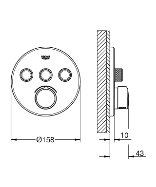 כיסוי חיצוני 5 דרך 29146000 SMARTCONTROL MIXERS כרום GROHE